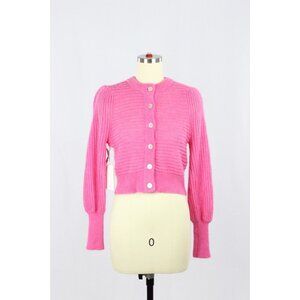 NWT Aritzia WILFRED Alessia Fuchsia Pink Mohair Knit Cardigan Sweater, Size XS